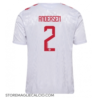 Danimarca Joachim Andersen #2 Maglia Gara Trasferta Repliche Europei 2024